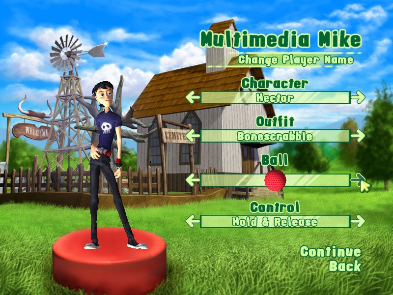 3D Ultra Mini Golf Adventures: Wild West (Windows) screenshot: Character selection and customization