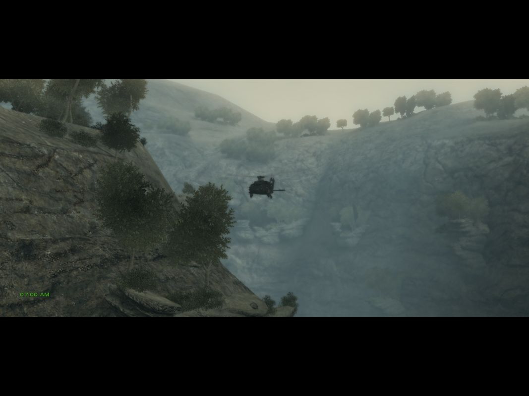 Tom Clancy's Ghost Recon: Advanced Warfighter 2 (Windows) screenshot: Transport to the drop point. (in-game cutscene)