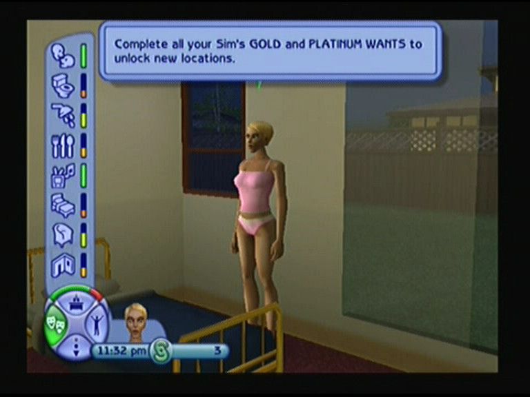 The Sims 2 (PlayStation 2) screenshot: Ready to go to sleep