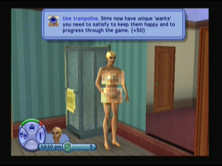 The Sims 2 (PlayStation 2) screenshot: Naked