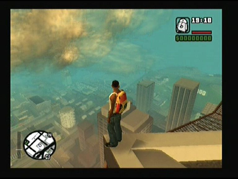 Grand Theft Auto: San Andreas (PlayStation 2) screenshot: View is nice, weather could be better though
