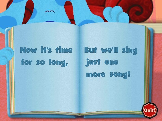 Blue's Clues: Blue's ABC Time Activities (Windows) screenshot: Time to go now, really!