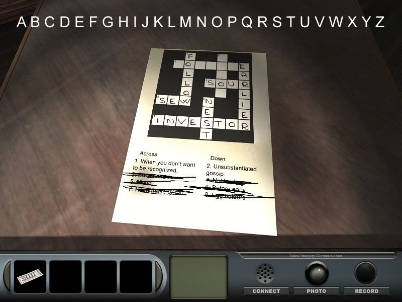Delaware St. John: Volume 2: The Town with No Name (Windows) screenshot: You need to help solve the crossword puzzle.