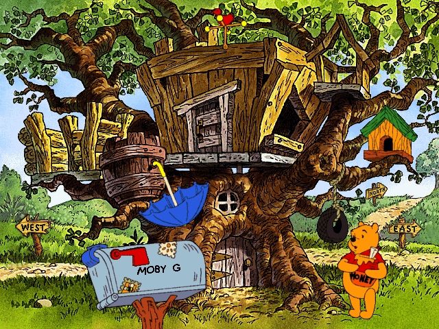 Disney's Ready to Read with Pooh (Windows) screenshot: The Treehouse - this is your new home.