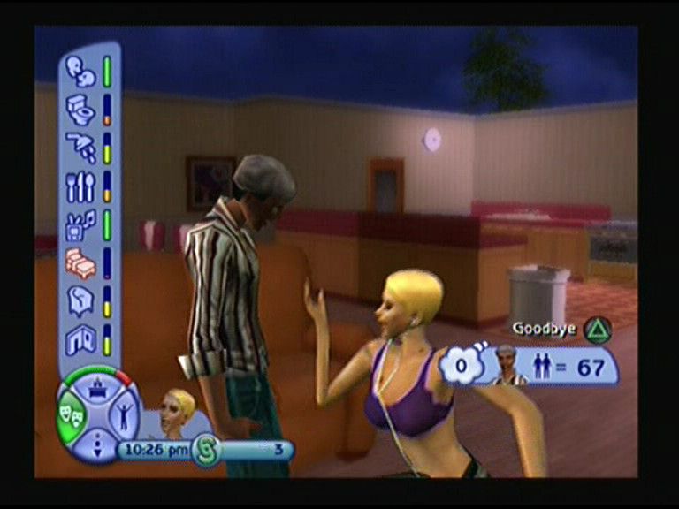 The Sims 2 (PlayStation 2) screenshot: Singing a serenade