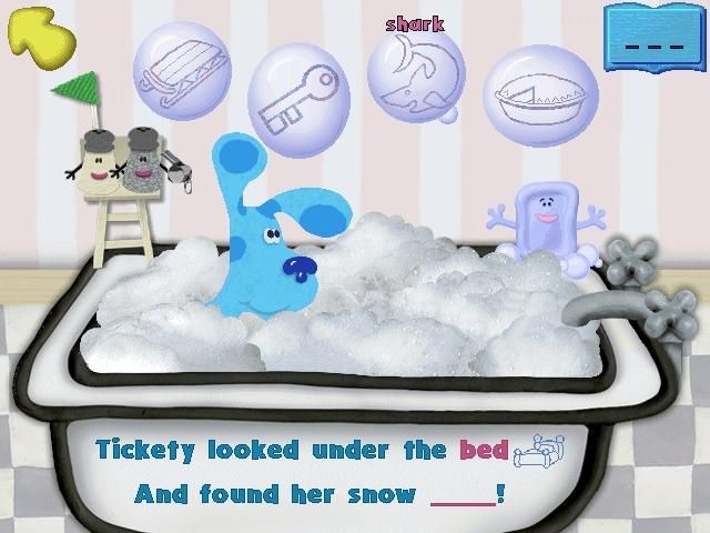 Blue's Clues: Blue's ABC Time Activities (Windows) screenshot: now pick a bubble to finish it.