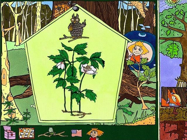 Millie Meter and Her Adventures in the Oak Tree (Windows) screenshot: Learning about some of the plant life at the base of the oak.