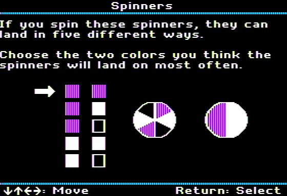 Take a Chance! (Apple II) screenshot: Guessing Probability