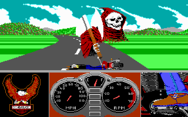 Harley-Davidson: The Road to Sturgis (DOS) screenshot: The end.