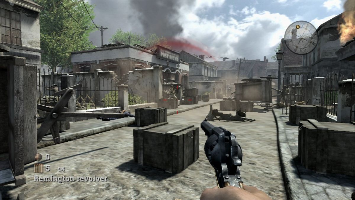 Civil War: Secret Missions (PlayStation 3) screenshot: Revolvers aren't much of use beyond the house interiors or very close combat.