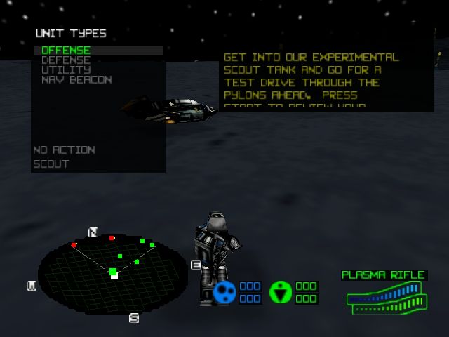 Battlezone: Rise of the Black Dogs (Nintendo 64) screenshot: I need to enter my ship to begin.