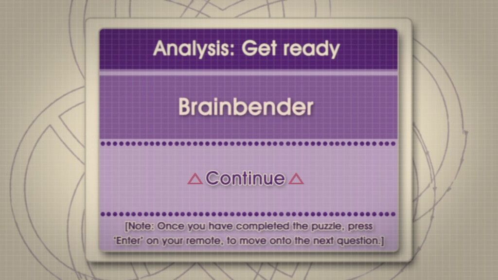 Brain Factor (DVD Player) screenshot: Analysis question title