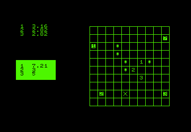 Piegram (Commodore PET/CBM) screenshot: Thrown some pies