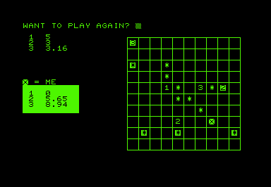Piegram (Commodore PET/CBM) screenshot: He got me