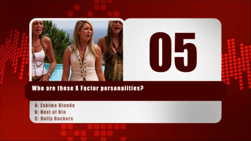 The X Factor: Interactive TV Game (DVD Player) screenshot: A typical Round Three question, this is the only timed round in the game