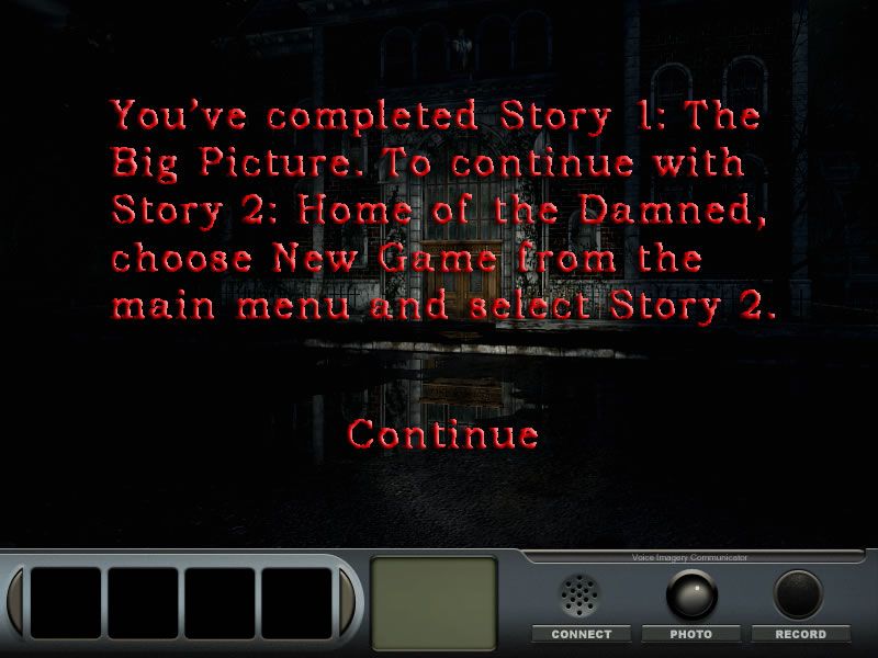 Delaware St. John: Volume 2: The Town with No Name (Windows) screenshot: First story completed, on to the next.