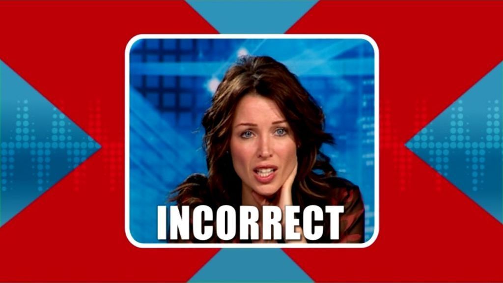 The X Factor: Interactive TV Game (DVD Player) screenshot: Round One. The player is left in no doubt whether their answer agreed with the judges'
