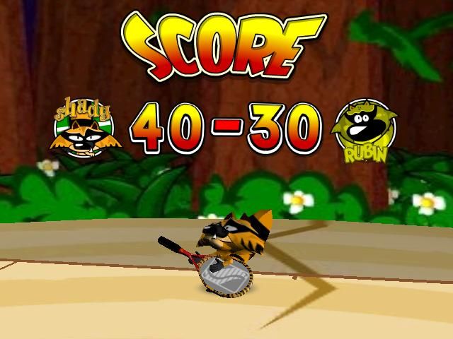 Tennis Titans (Windows) screenshot: The score is displayed in usual tennis fashion.