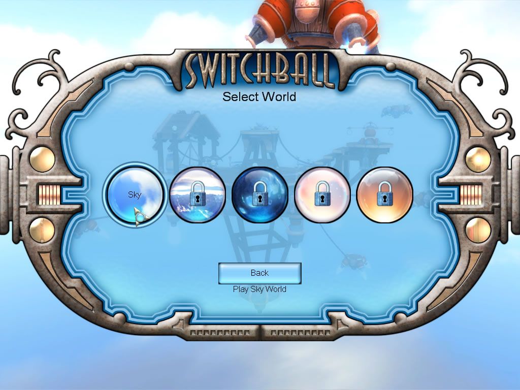 Switchball (Windows) screenshot: Game world selection
