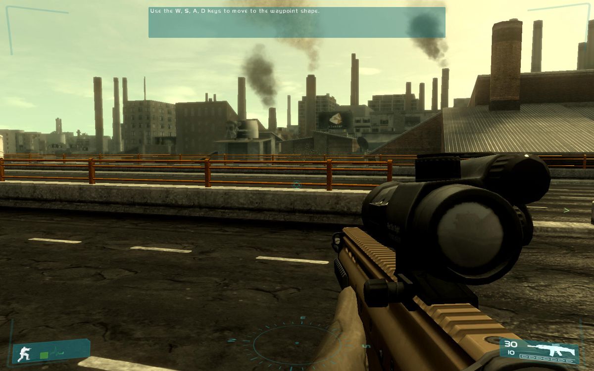 Tom Clancy's Ghost Recon: Advanced Warfighter (Windows) screenshot: The industrial part of the city.
