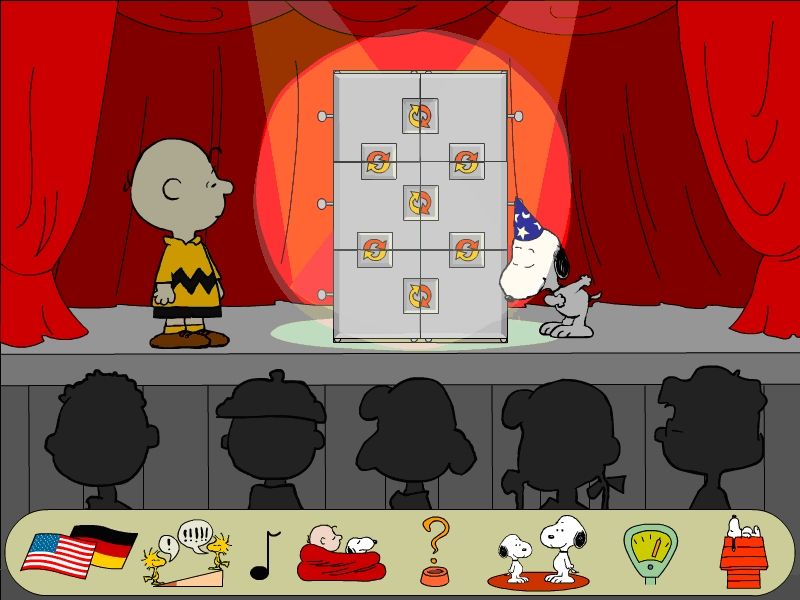 Where's the Blanket Charlie Brown? (Windows) screenshot: The Great Houndini performing a magic trick.