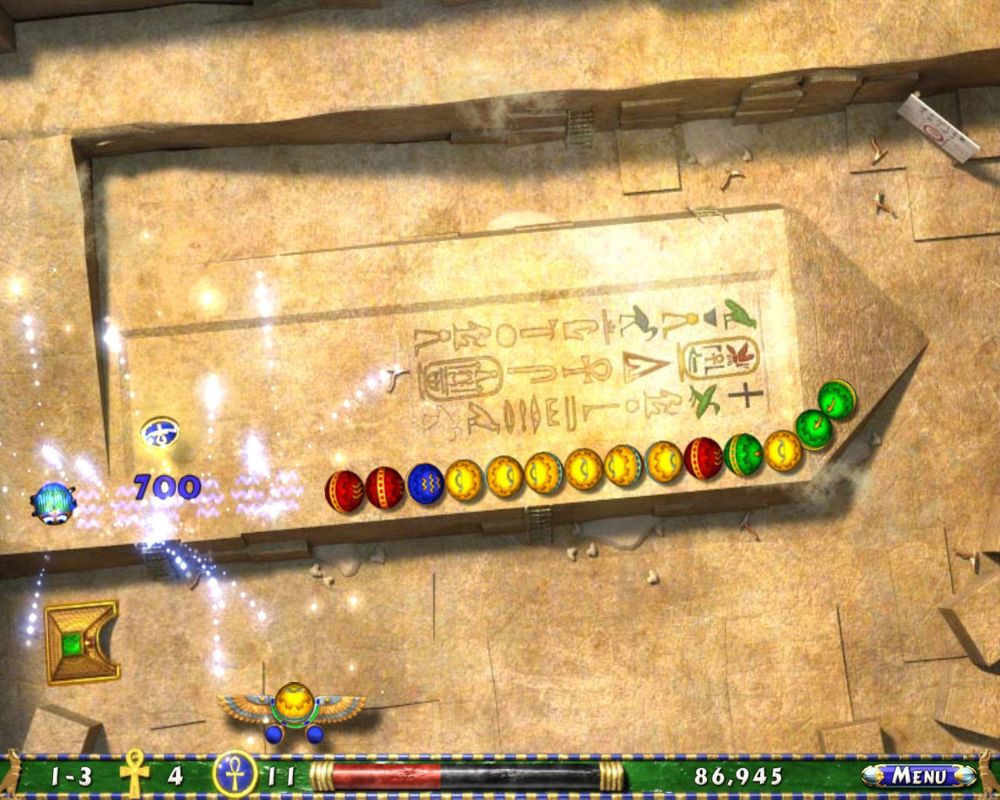 Luxor 2 (Windows) screenshot: Level 3 gameplay