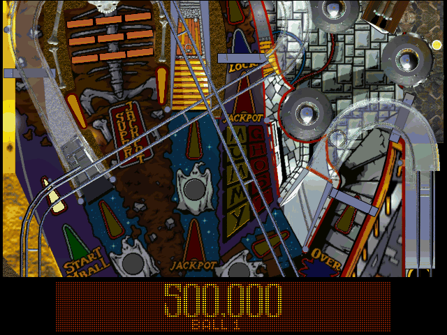 hyper 3-D Pinball (DOS) screenshot: Monster top - 2D plain view