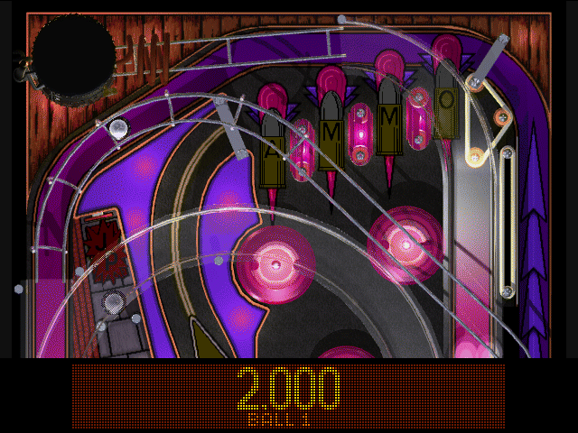 hyper 3-D Pinball (DOS) screenshot: Gangster top - 2D plain view