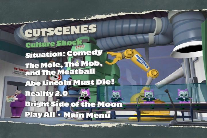 Sam & Max: Season One (Windows) screenshot: Cutscenes menu
