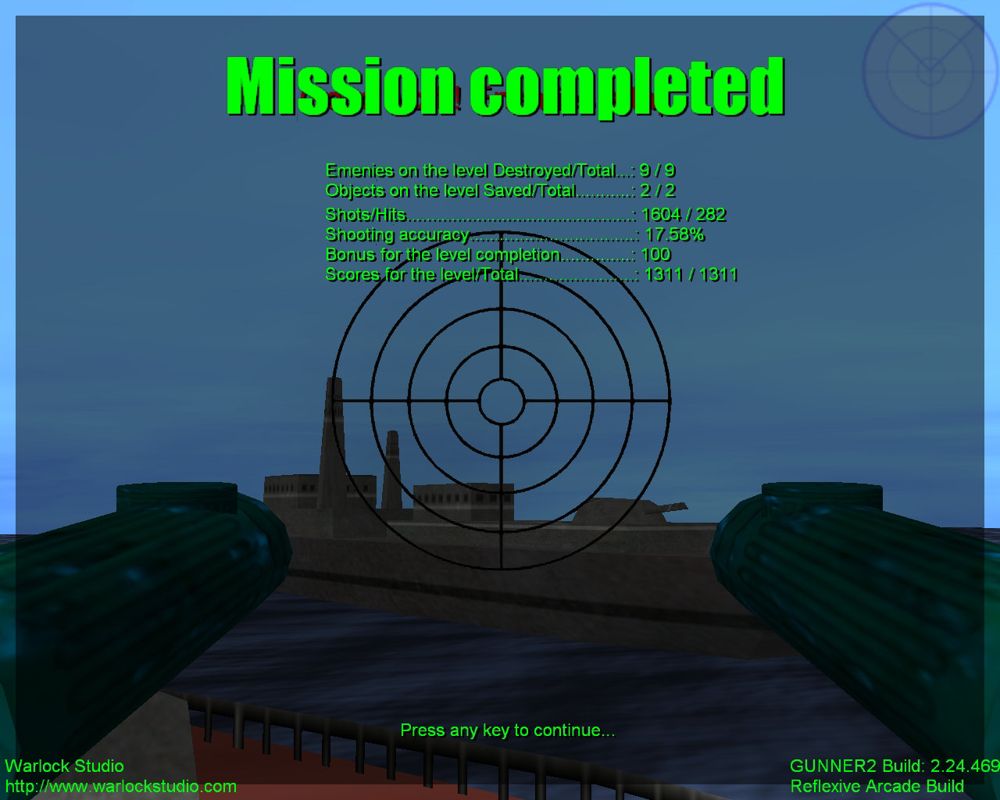 Gunner 2 (Windows) screenshot: Mission Complete