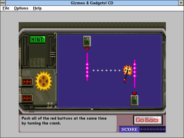 Super Solvers: Gizmos & Gadgets! (Windows 3.x) screenshot: Gears puzzle