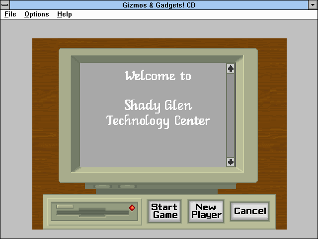Super Solvers: Gizmos & Gadgets! (Windows 3.x) screenshot: Start menu