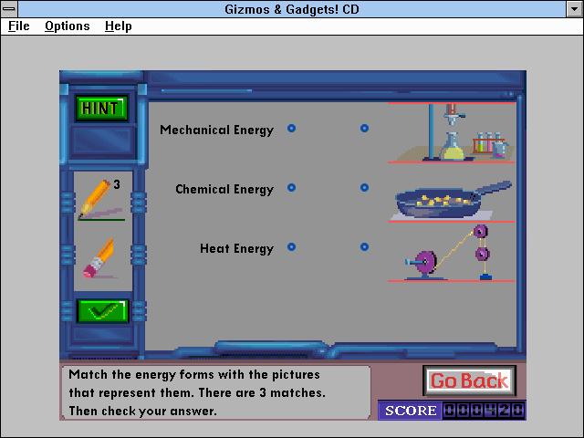 Super Solvers: Gizmos & Gadgets! (Windows 16-bit) screenshot: Match puzzle