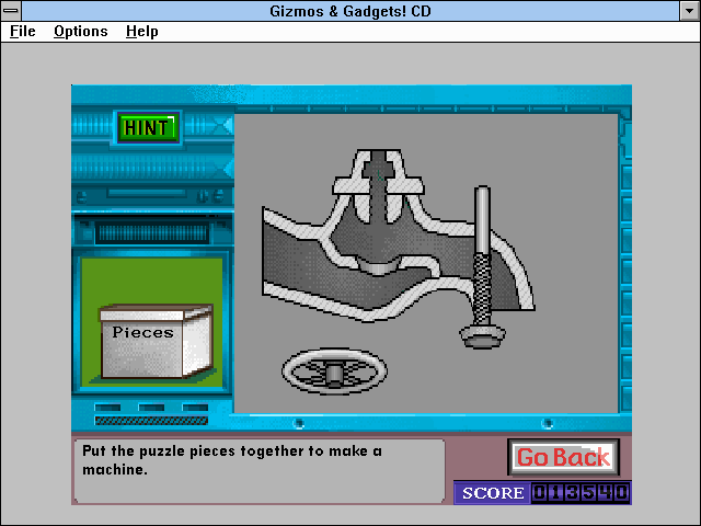 Super Solvers: Gizmos & Gadgets! (Windows 3.x) screenshot: Assembling a faucet