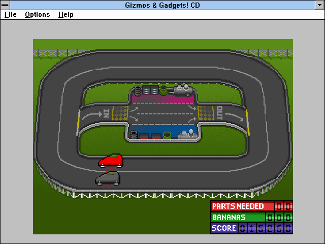 Super Solvers: Gizmos & Gadgets! (Windows 3.x) screenshot: Alternative energy vehicle race