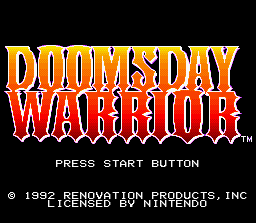 Doomsday Warrior (SNES) screenshot: Title Screen