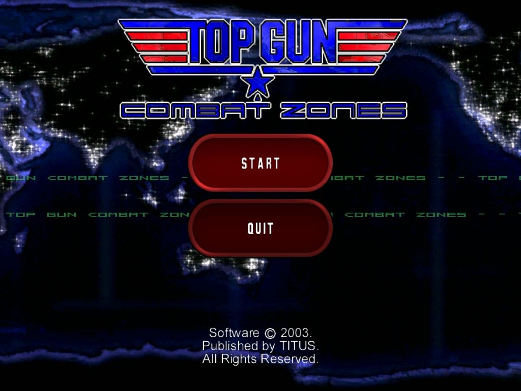 Top Gun: Combat Zones (Windows) screenshot: Title screen