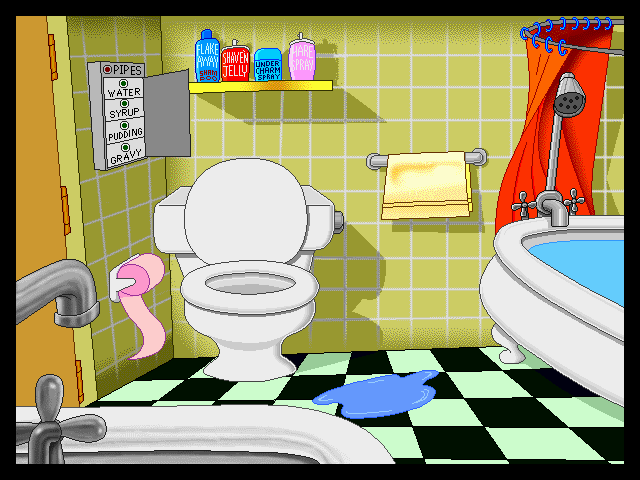Stay Tooned! (Windows 3.x) screenshot: Bathroom