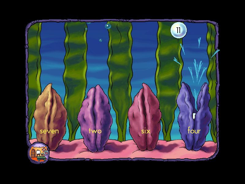 Huggly Saves the Turtles: Thinking Adventures (Windows) screenshot: Dropping pearls in their matching oysters