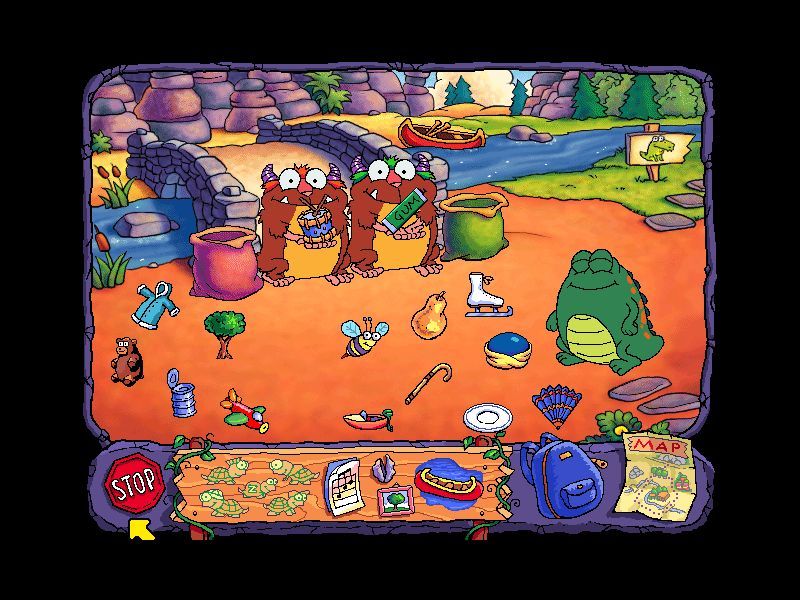 Huggly Saves the Turtles: Thinking Adventures (Windows) screenshot: This pair will only move after they have all the rhyming objects