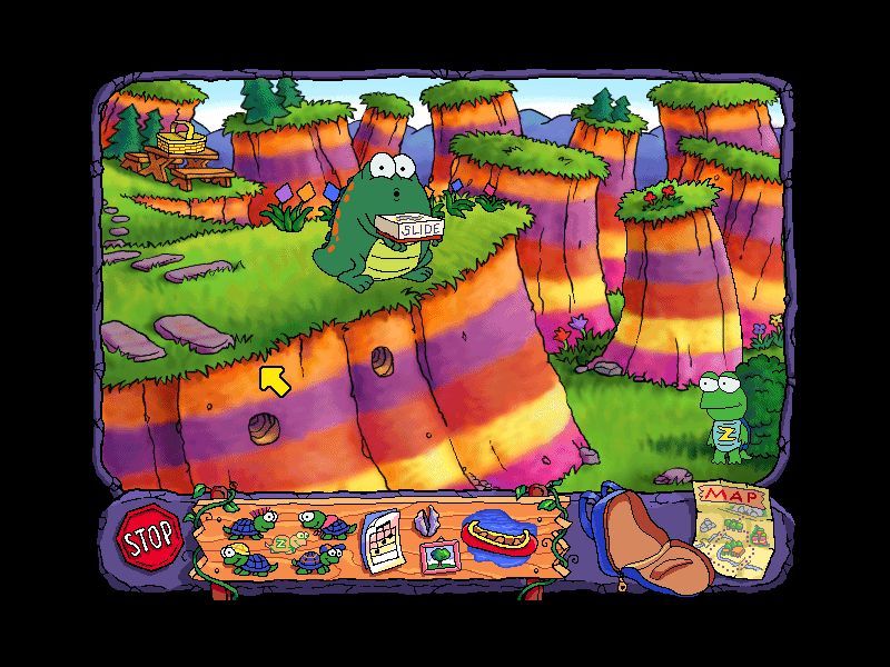 Huggly Saves the Turtles: Thinking Adventures (Windows) screenshot: Aha! Knew this Flexi-Slide would come in handy!