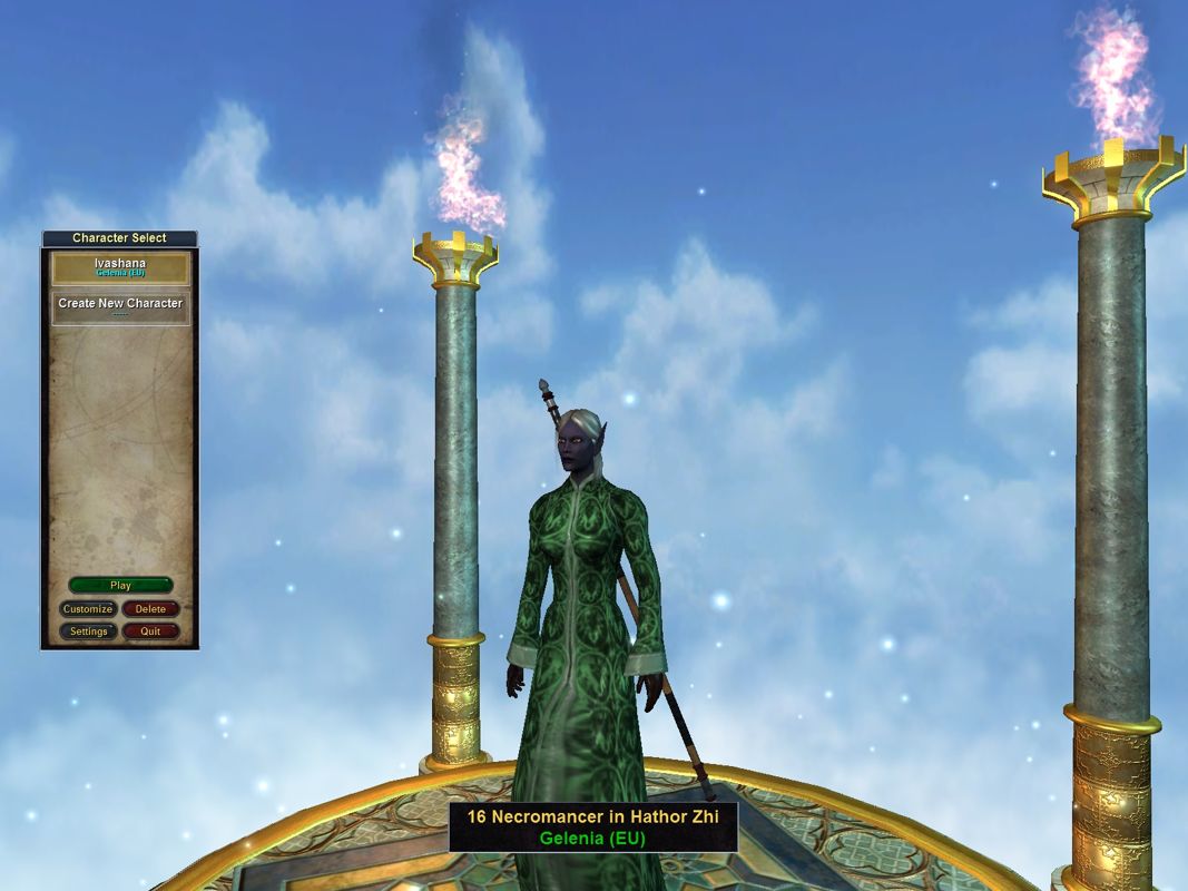 Vanguard: Saga of Heroes (Windows) screenshot: Main menu