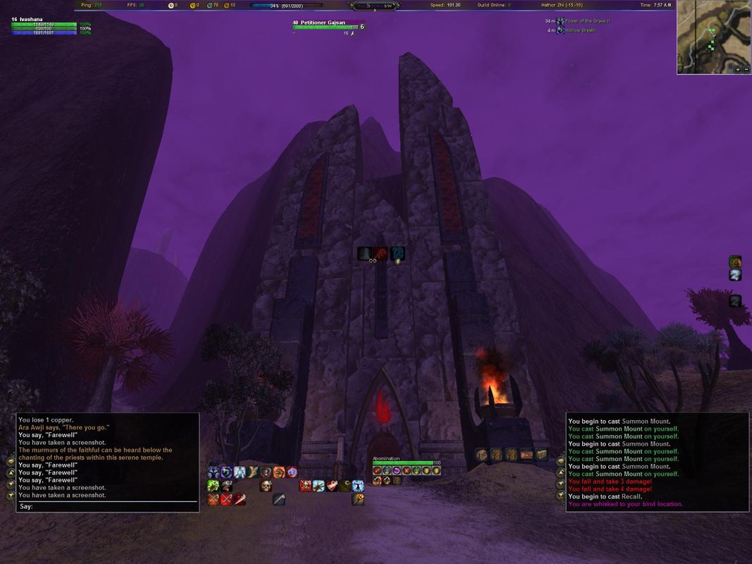 Vanguard: Saga of Heroes (Windows) screenshot: Hathor Zhi - starting point for the Dark Elves (AssimX-Interface)