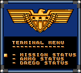 Judge Dredd (Game Gear) screenshot: Check you mission stats
