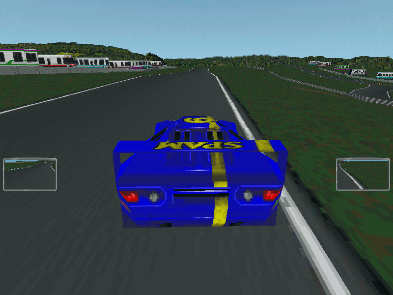 XCar: Experimental Racing (DOS) screenshot: Third person camera.
