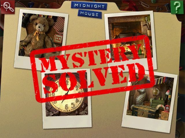 I Spy Mystery (Windows) screenshot: When a case is done, the folder gets a really official-looking red stamp!