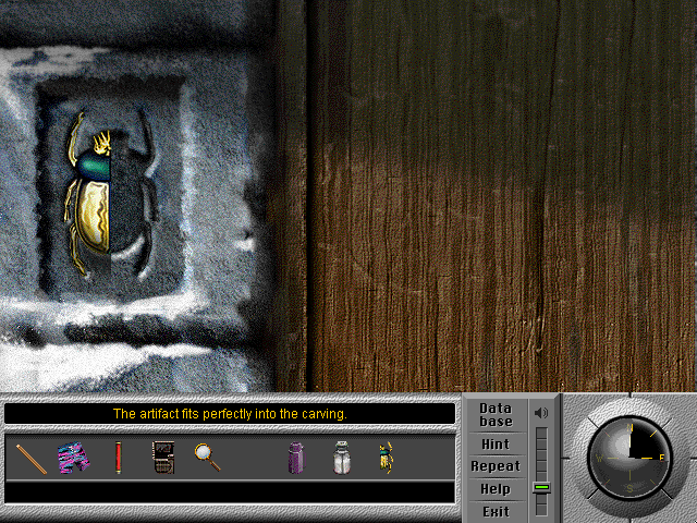 Team Xtreme: Operation Weather Disaster (Windows 3.x) screenshot: Half-scarab and door