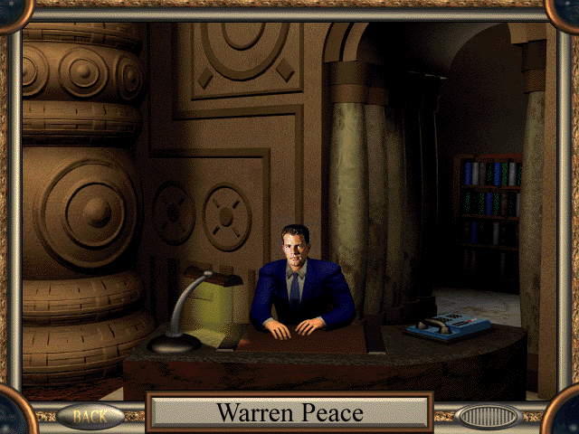 Pyst (Special Edition) (Windows 3.x) screenshot: Driven preview Warren Peace