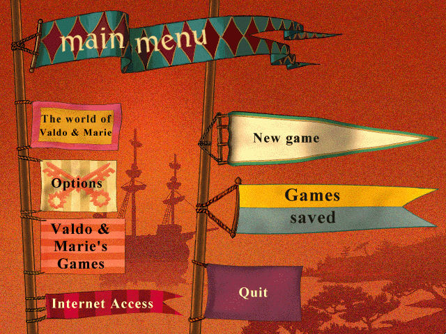 The Adventures of Valdo & Marie (Windows 3.x) screenshot: Start menu