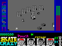 Skate Crazy (ZX Spectrum) screenshot: Skating action.